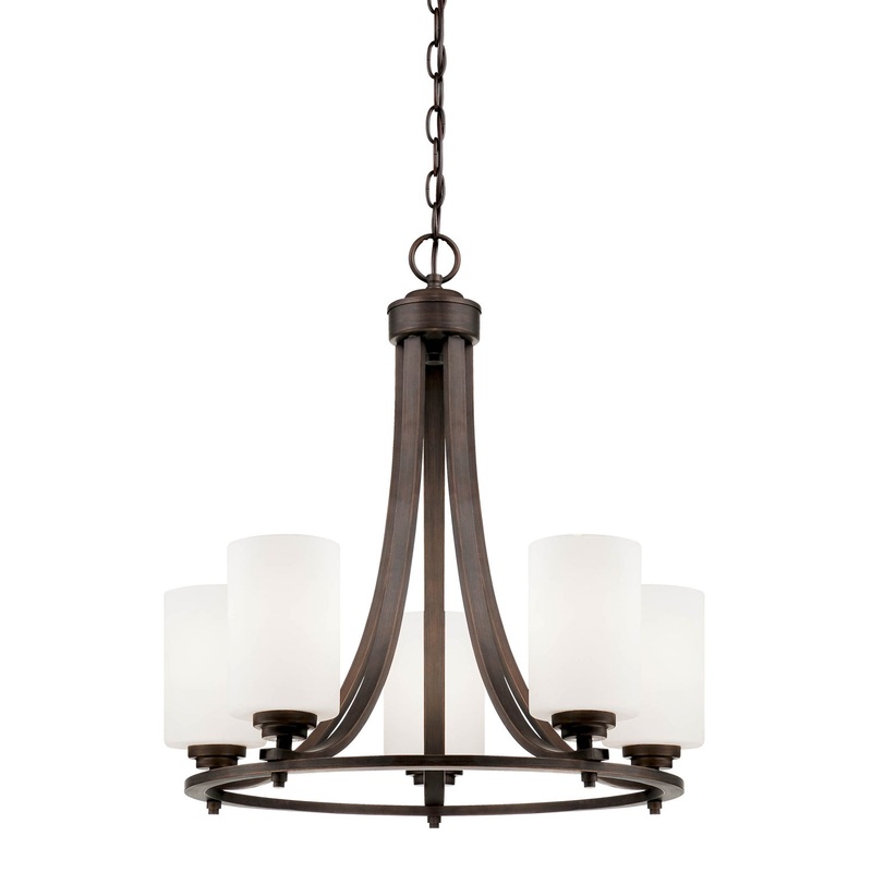 Five Light Chandelier from the Bristo Collection in Rubbed Bronze Finish by Millennium (on Backorder ~4/30/2023*)