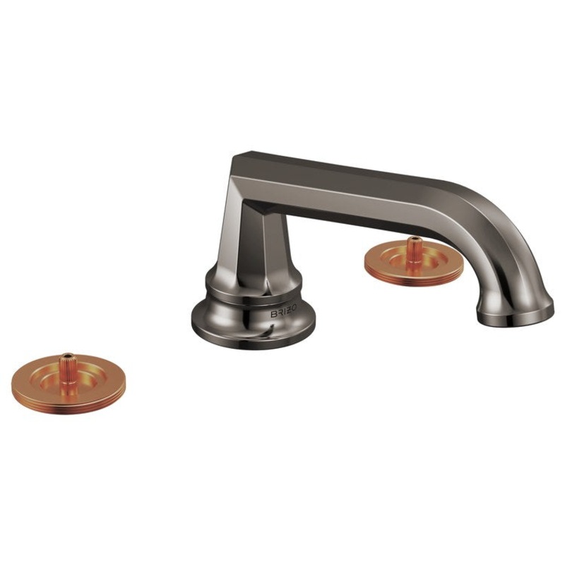 Lavatory Faucet Beauclere Deck Mount Widespread 6-16 Inch Spread Less Handle WaterSense Brilliance Black Onyx 1.2 Gallons per Minute Less Drain 3 Hole