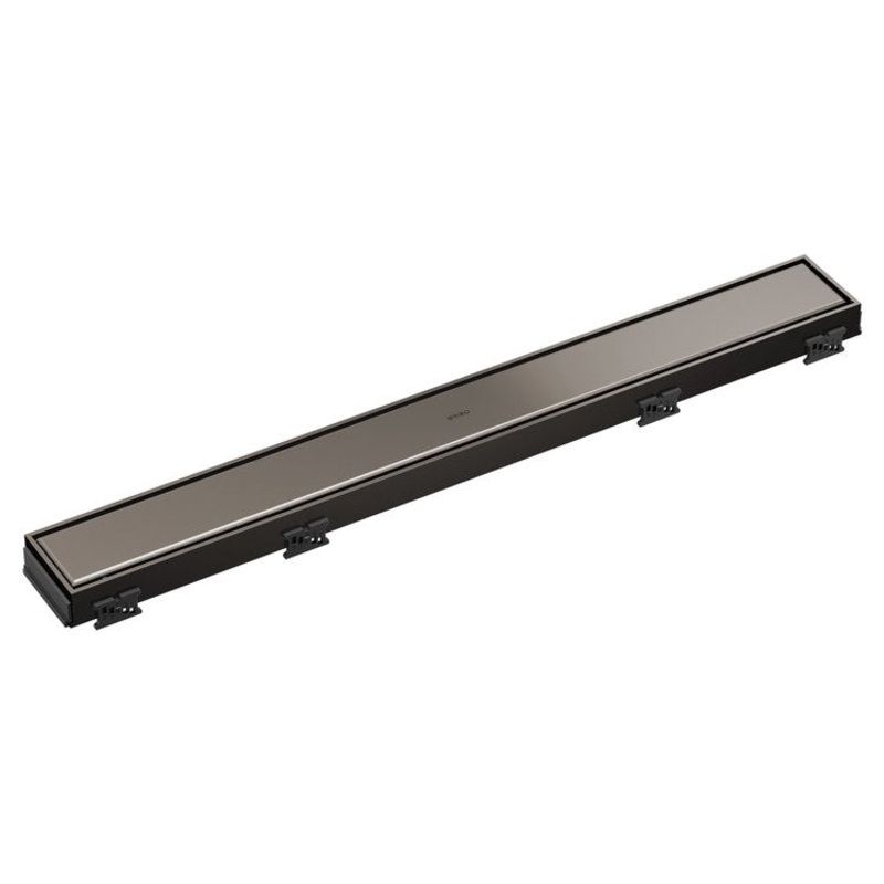 Linear Drain Reversible 24 Inch Brilliance Black Onyx Stainless Steel for Shower