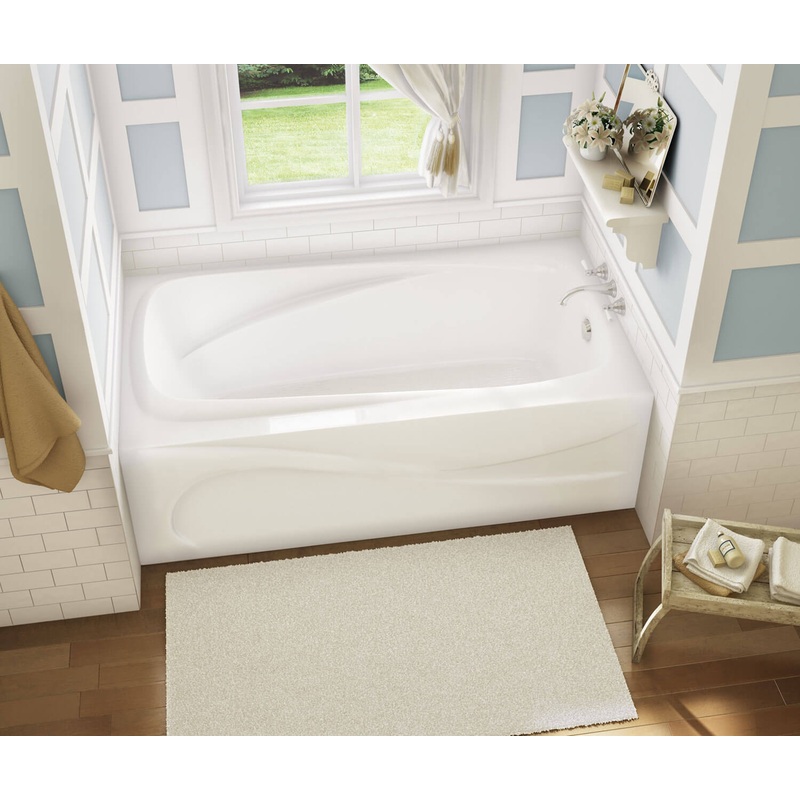 MAAX 105231-R-107-001 Santorini 60 x 32 Acrylic Alcove Right-Hand Drain Hydrosens Bathtub in White