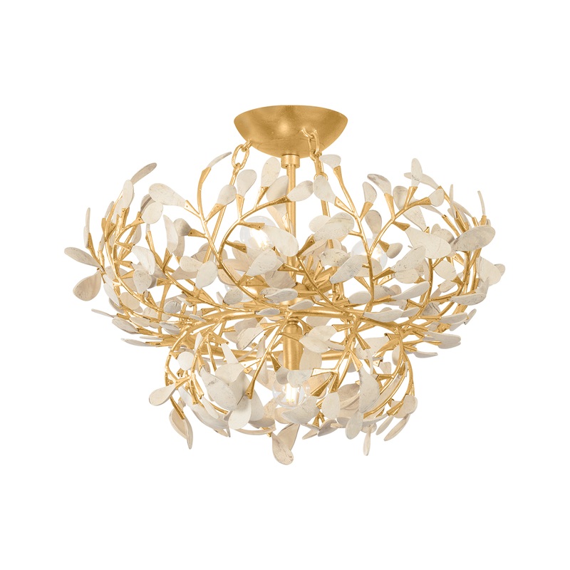 Maybrook 4-Light Semi Flush Mount Vintage Gold Leaf