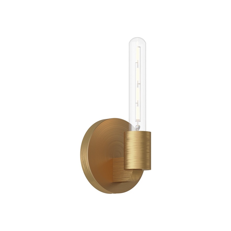 One Light Wall Sconce from the Claire Collection in Aged Gold|Matte Black Finish by Alora