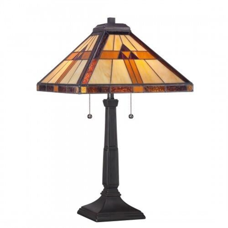 Quoizel TF1427T Bryant Table lamp tiffany 14″sq Table Lamp