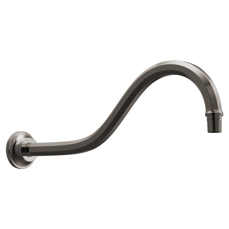 Shower Arm Beauclere with Flange Brilliance Black Onyx 16 Inch 1/2 IN 14 NPT Brass Wall Mount