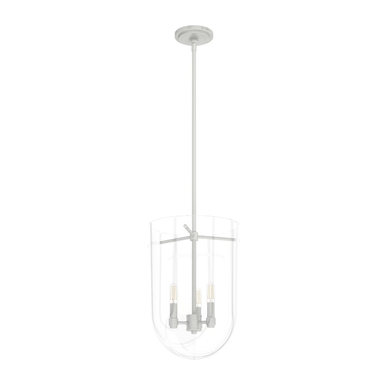 Three Light Pendant from the Sacha Collection in Brushed Nickel Finish by Hunter