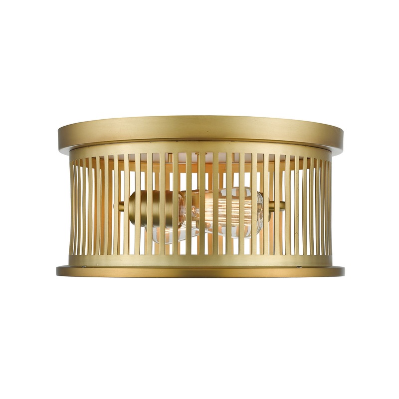 Two Light Flush Mount from the Camellia Collection in Brass Finish by Z-Lite