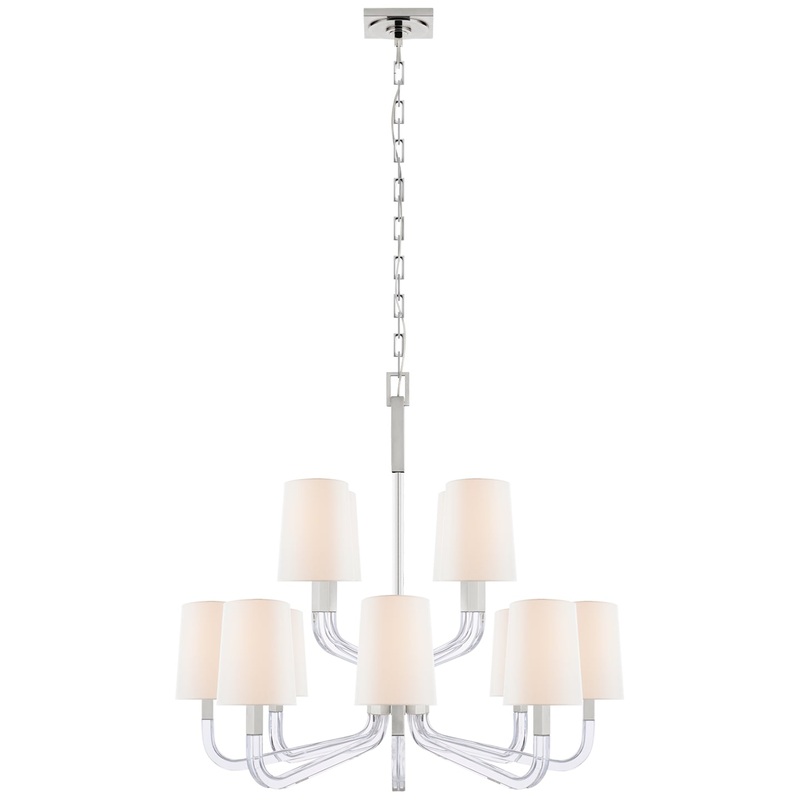 12 Light Chandelier from the Reagan Collection in Polished Nickel And Crystal Finish by Visual Comfort Signature