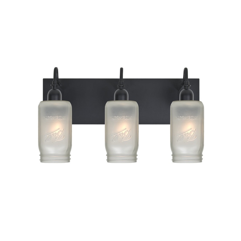 Besa 3WG-MILO4WF-BK Milo Three Light Wall Sconce Black