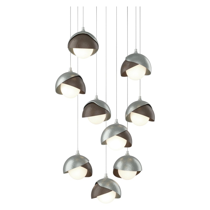 Brooklyn 9-Light Double Shade Pendant Vintage Platinum Bronze