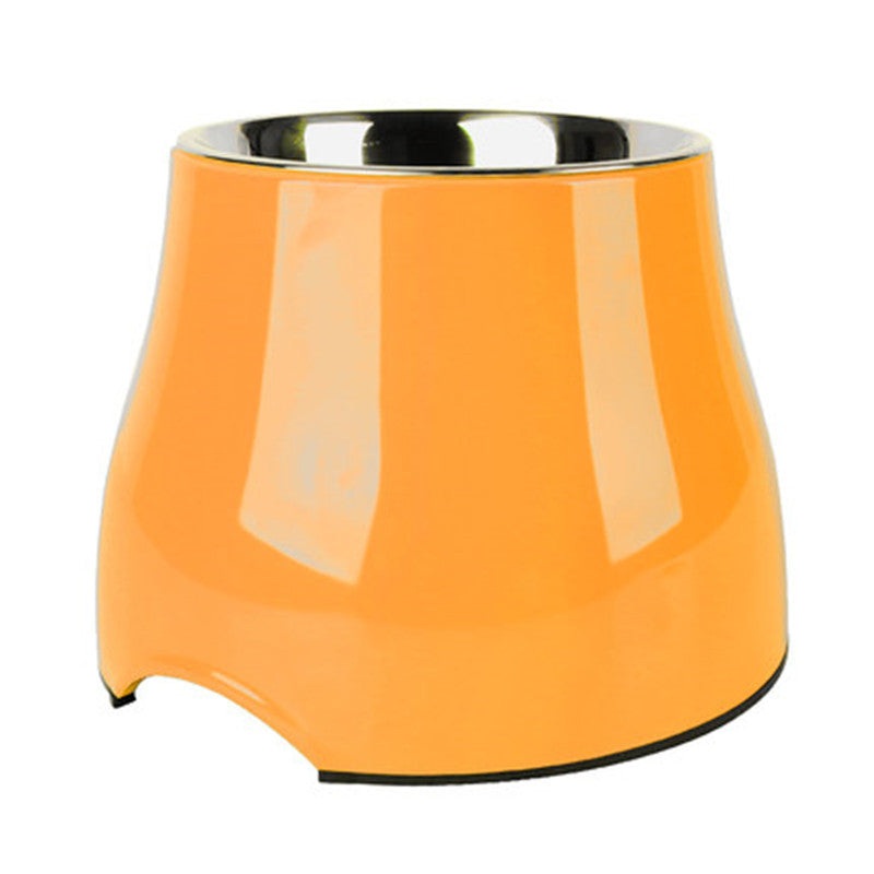 Elevated Pet Feeding Bowl with Stainless Steel Inner – Promotes Healthy Digestion & Reduces Neck Strain(Orange)