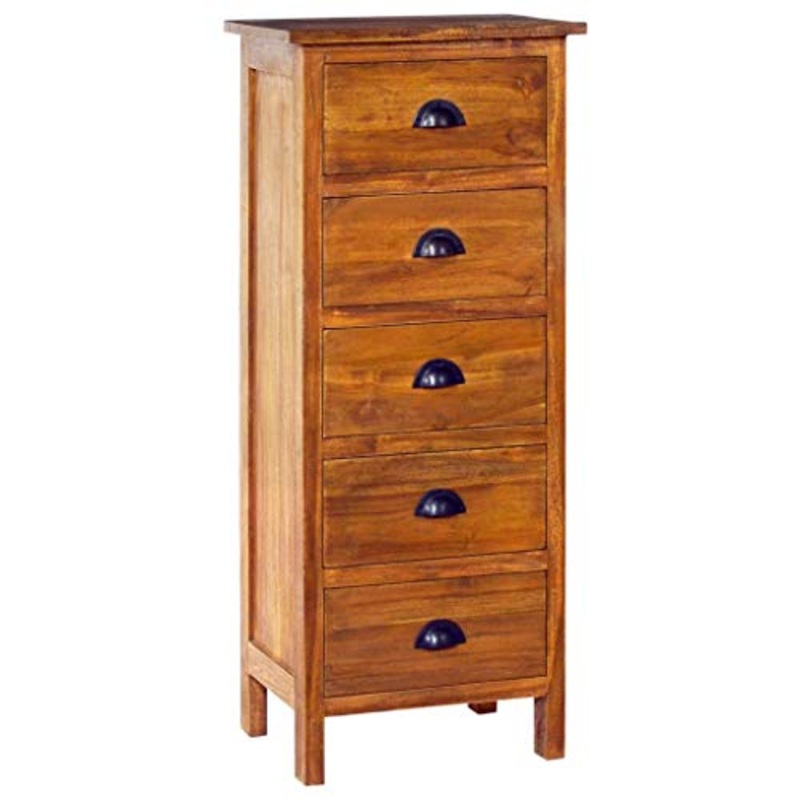 FAMIROSA Credenza 45x35x110 cm in Legno Massello di Teak