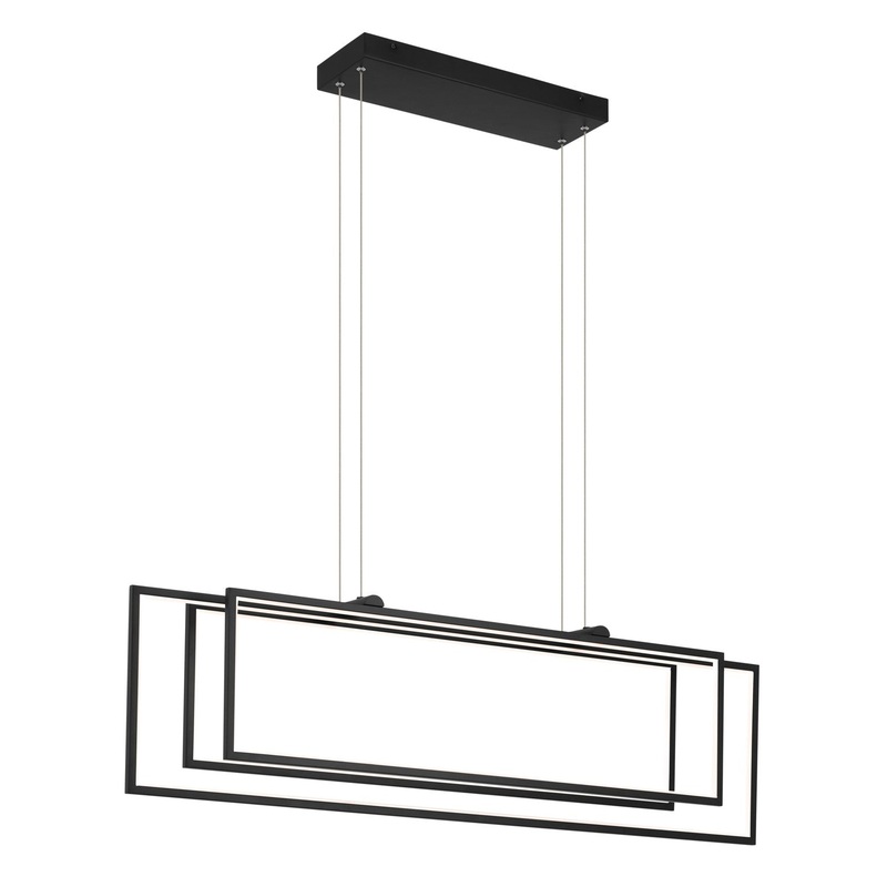 LED Linear Chandelier from the Jestin Collection in Matte Black Finish by Kichler