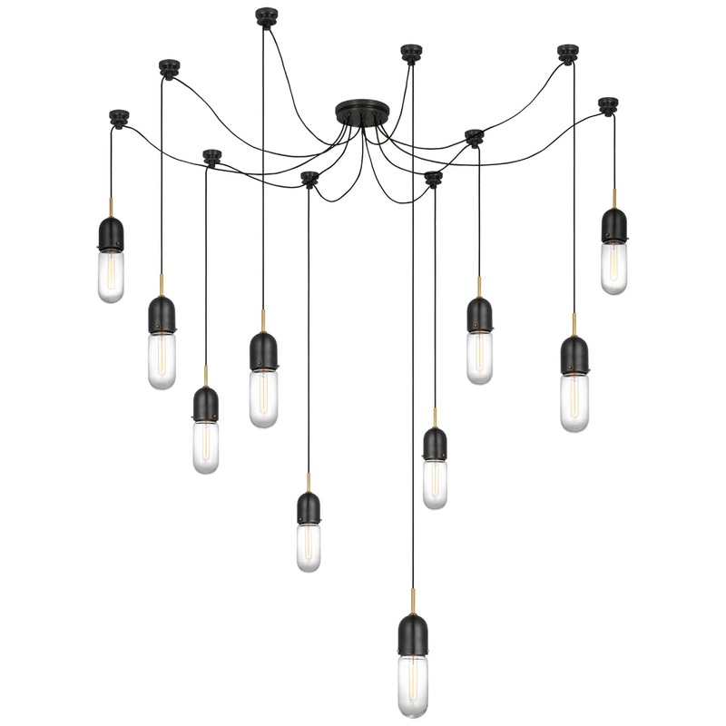 LED Pendant from the Junio Collection in Bronze and Brass Finish by Visual Comfort Signature