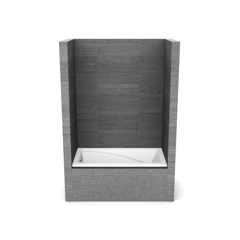 MAAX 410021-000-001-148 ModulR 6032 IF (With Armrests) Acrylic Alcove Left-Hand Drain Bathtub in White