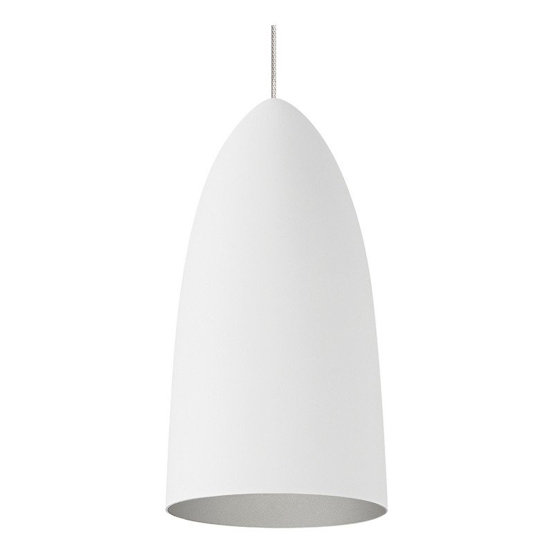 Mini Signal Pendant MonoRail Satin Nickel and Rubberized White/Platinum LED Bulb(s) included