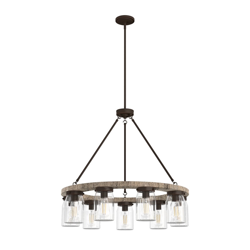 Nine Light Chandelier from the Devon Park Collection in Onyx Bengal Finish by Hunter
