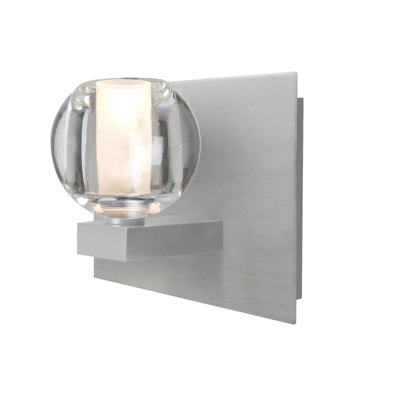 One Light Vanity from the Boca 3 Collection in Satin Nickel Finish by Besa