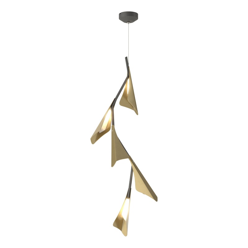 Plume 5-Light LED Pendant Natural Iron Modern Brass