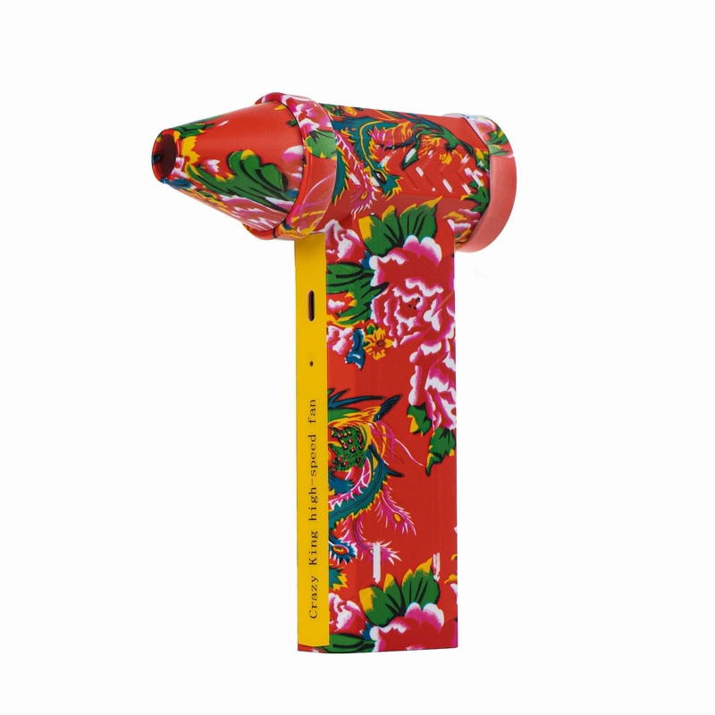 Portable Jet Fan – 200W Powerful Handheld Air Duster & Blower (Red flower color)