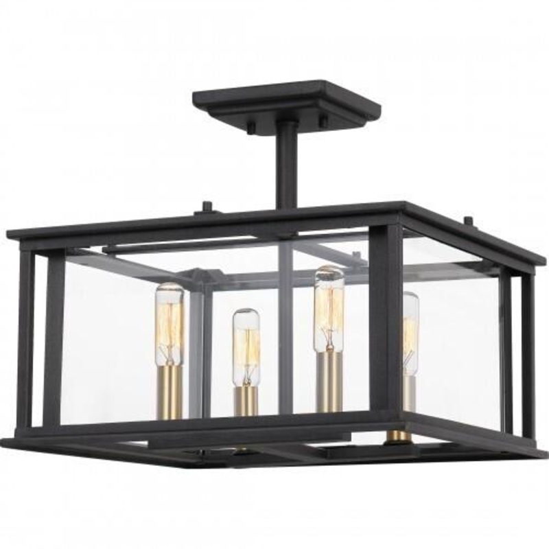 Quoizel CDL1714EK Citadel Semi- flush mount 4 light earth black Semi-Flush Mount