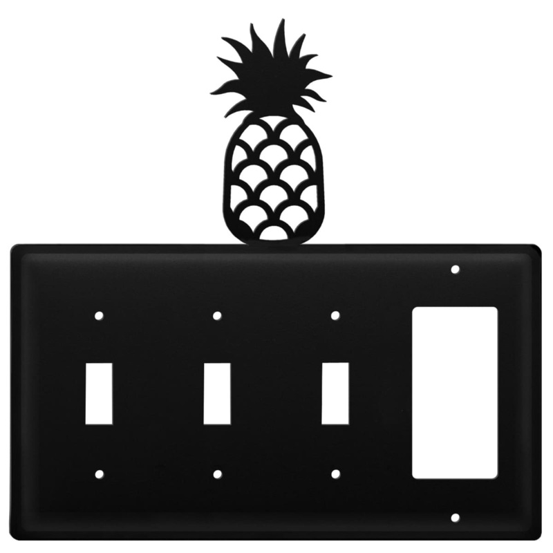 Village Wrought Iron ESSSG-44 Quad Pineapple Triple Switch & Single GFI