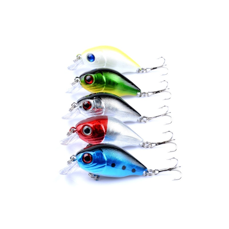 5x 5.5cm Popper Crank Bait Fishing Lure Lures Surface Tackle Saltwater
