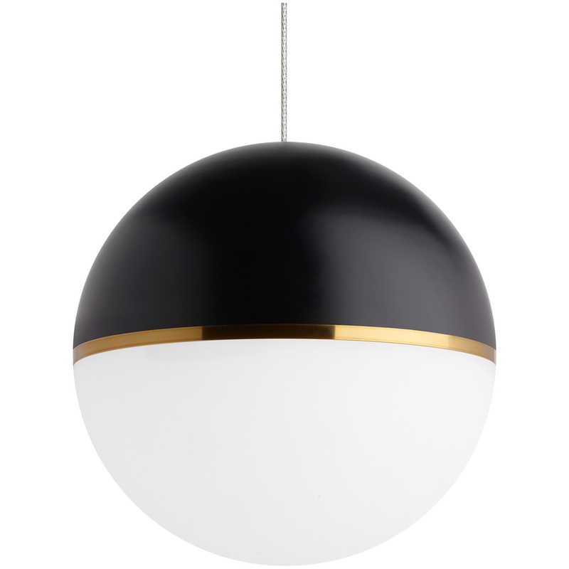 Akova Pendant MonoRail Aged Brass with Matte Black/Aged Brass