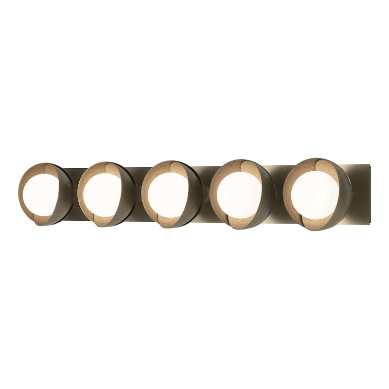 Brooklyn 5-Light Straight Double Shade Bath Sconce Soft Gold Soft Gold