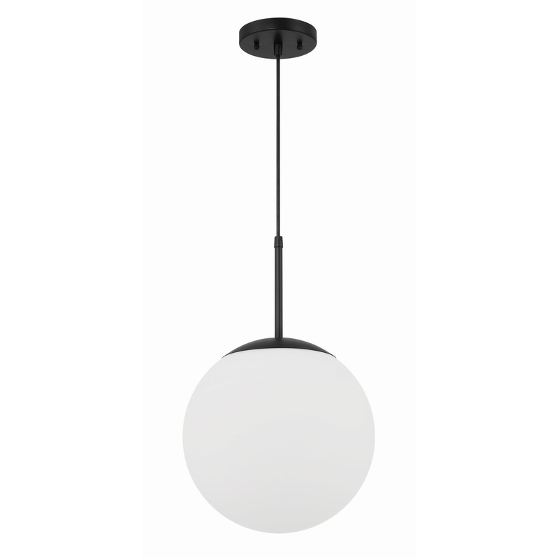 Craftmade 56892-FB-WG Gaze One Light Pendant Flat Black
