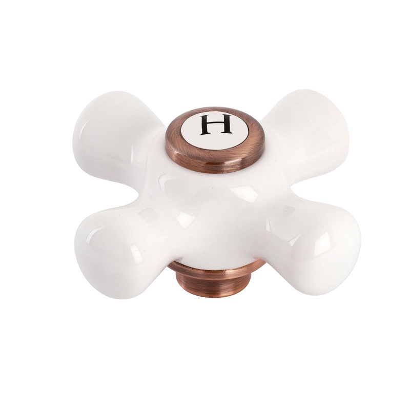 KSH322PXACH Hot Porcelain Cross Handle, Antique Copper