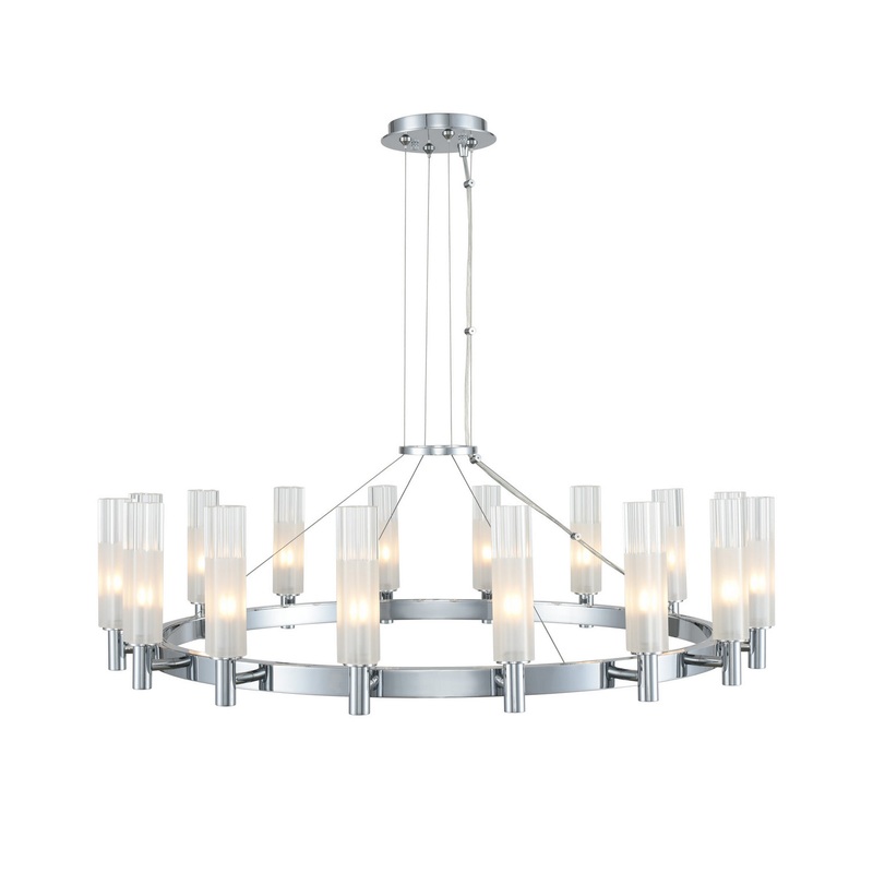 LED Chandelier from the Lorne Collection in Chrome Finish by Kalco