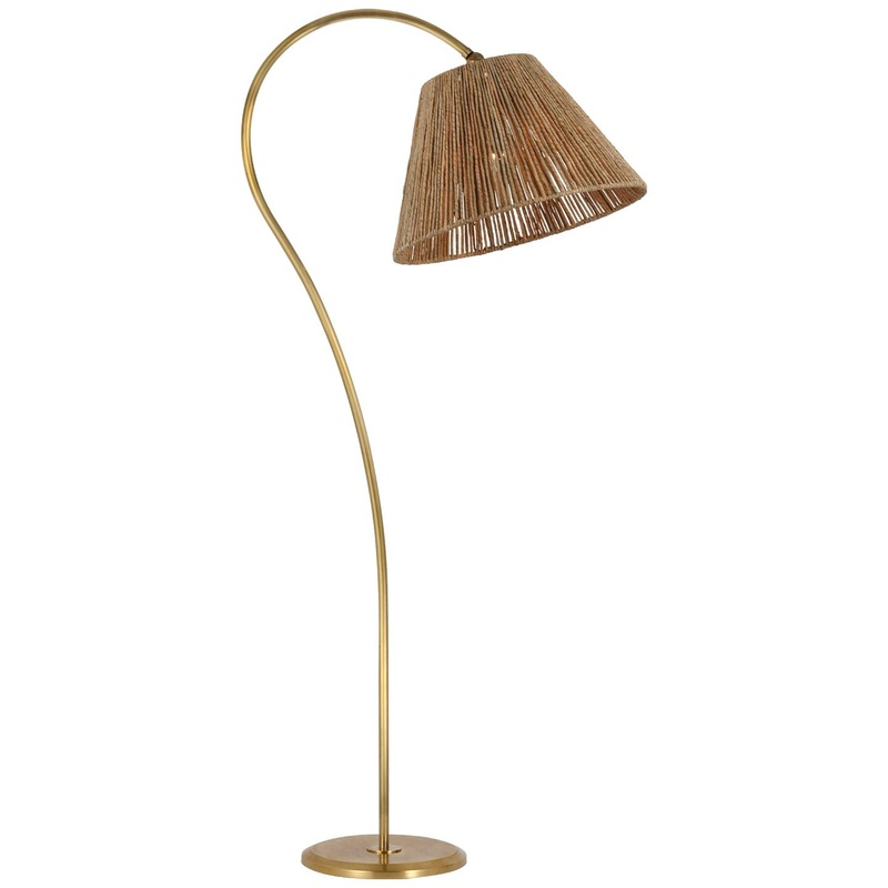 LED Floor Lamp from the Dume Collection in Hand-Rubbed Antique Brass Finish by Visual Comfort Signature