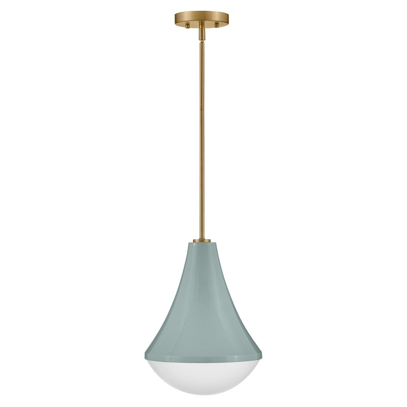 LED Pendant from the Haddie Collection in Seafoam Finish by Lark
