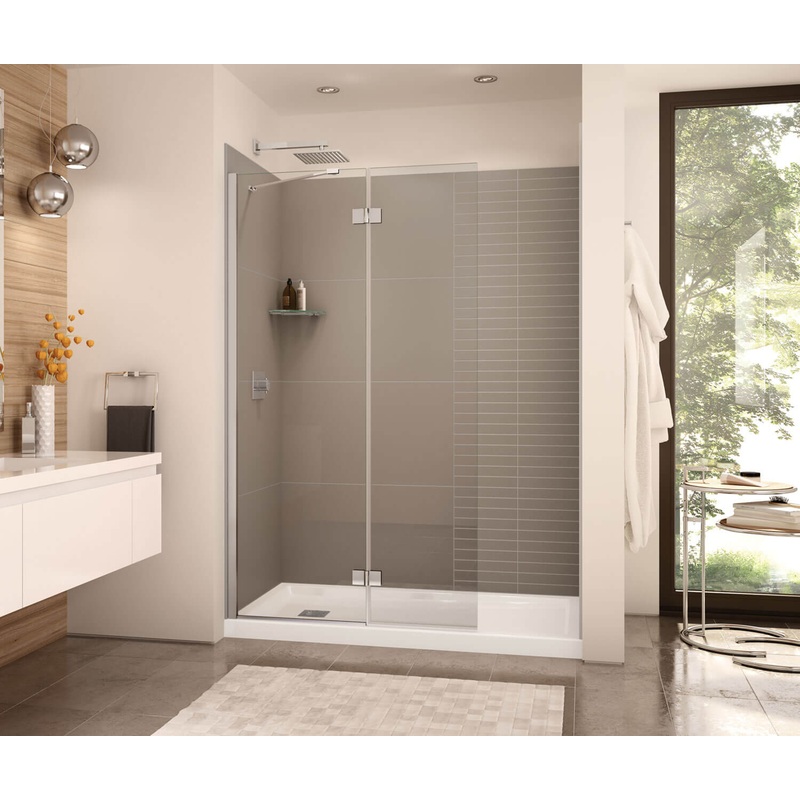 MAAX 137504-900-084-000 Edge Duo 42 x 75 in. 8 mm Pivot Shower Screen for Alcove Installation with Clear glass in Chrome