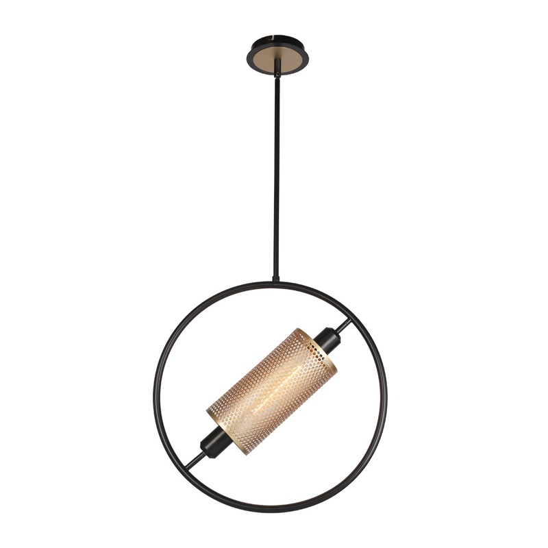 One Light Pendant from the Seamore Collection in Black Finish by Eurofase