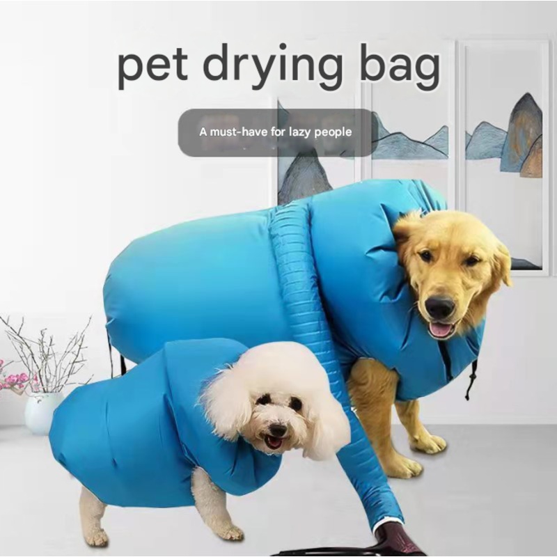Portable Pet Grooming Dryer Bag – Hands-Free Quick-Drying Coat for Dogs & Cats After Bath(Size L)