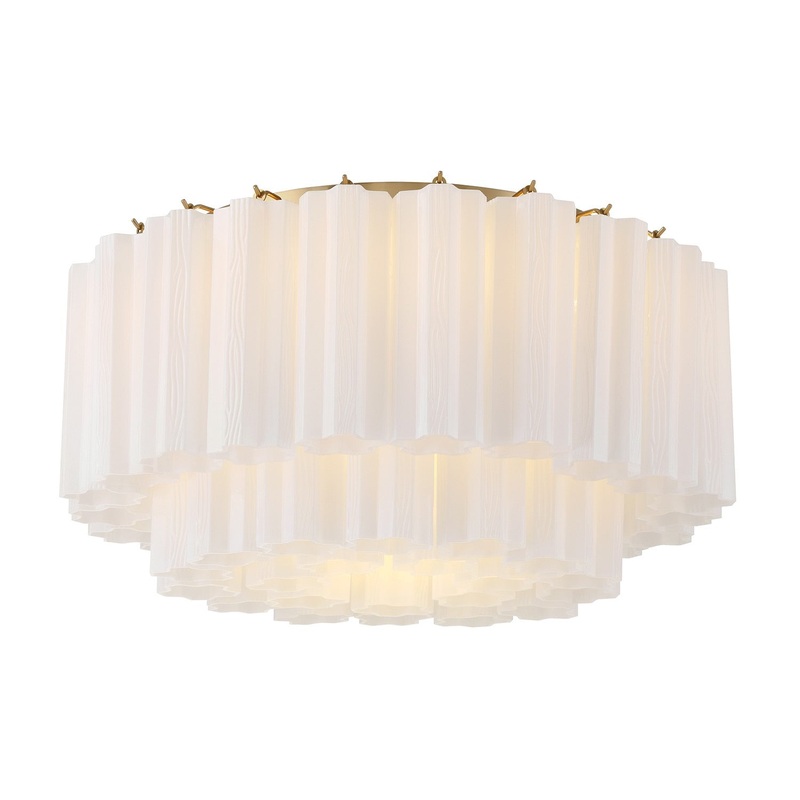 Seven Light Flush Mount from the Addis Collection in Aged Brass Finish by Crystorama