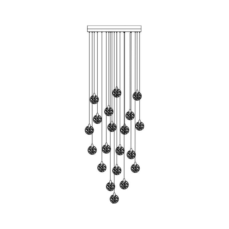 Snowflake Chandelier – Satin Brass / 20-Light