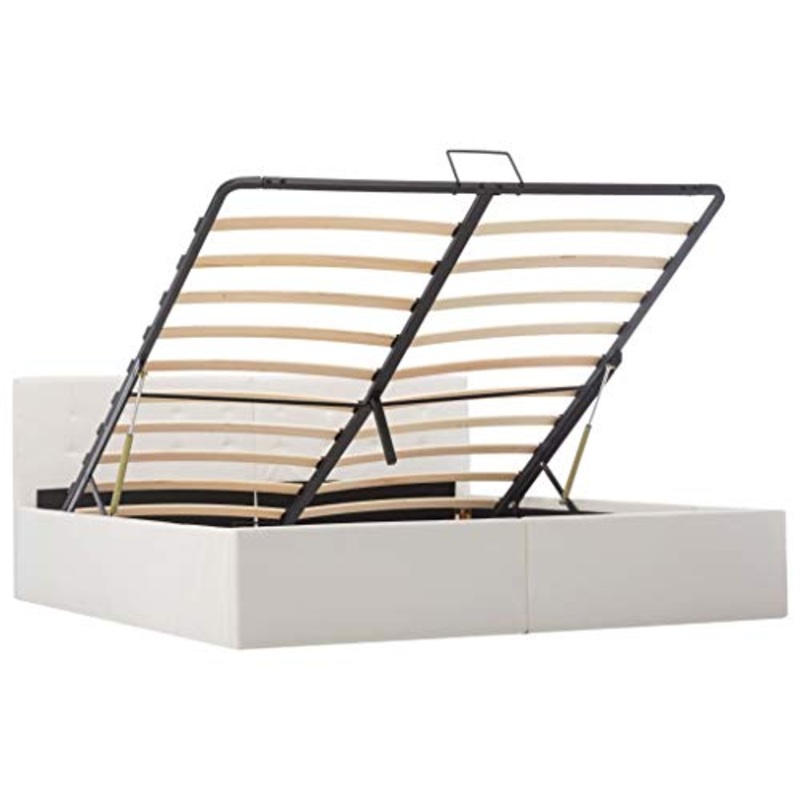 Tidyard Struttura Letto Giroletto Telaio Idraulico in Ecopelle con Contenitore e Doghe,Struttura Letto Singolo Matrimoniale in Ecopelle Moderno 90x200cm/140×200 cm/160×200 cm/180×200 cm