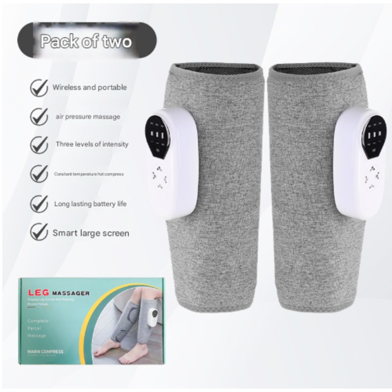 [Two Pack] Three Modes + Three Vibrations + Three Heat Packs Multifunctional Electric Leg Massager with Air Wave Technology and Heat Therapy – 55x30x0.2cm