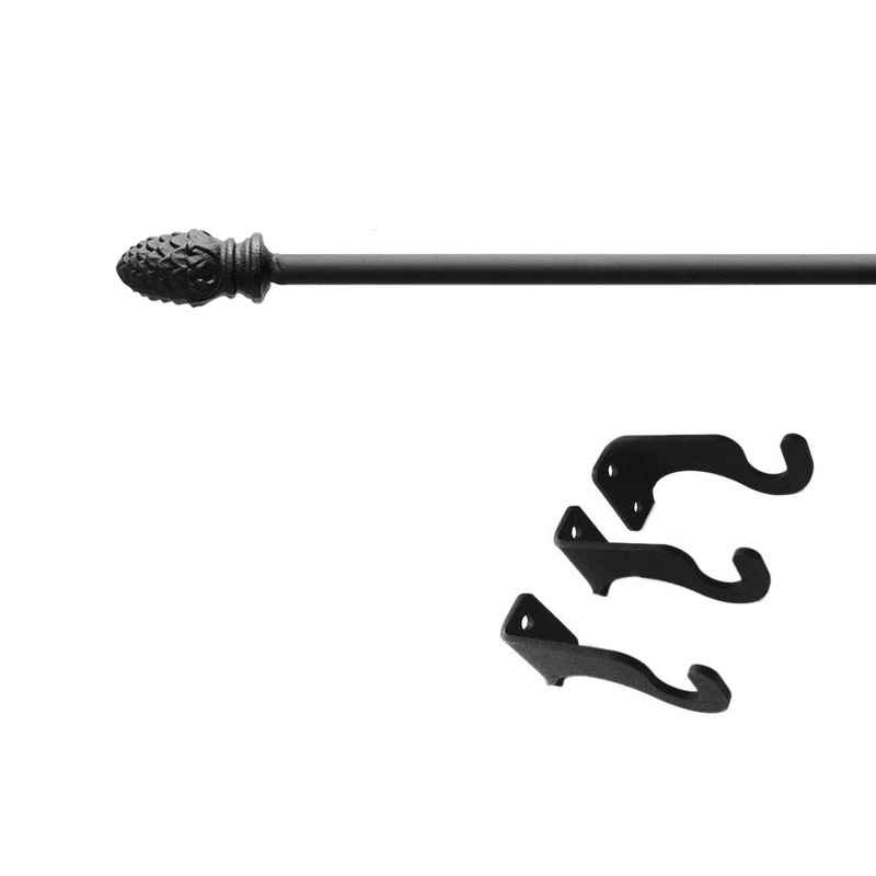 Village Wrought Iron CUR-138-60-S Remington Curtain Rod Med (Hardware is INCLUDED)