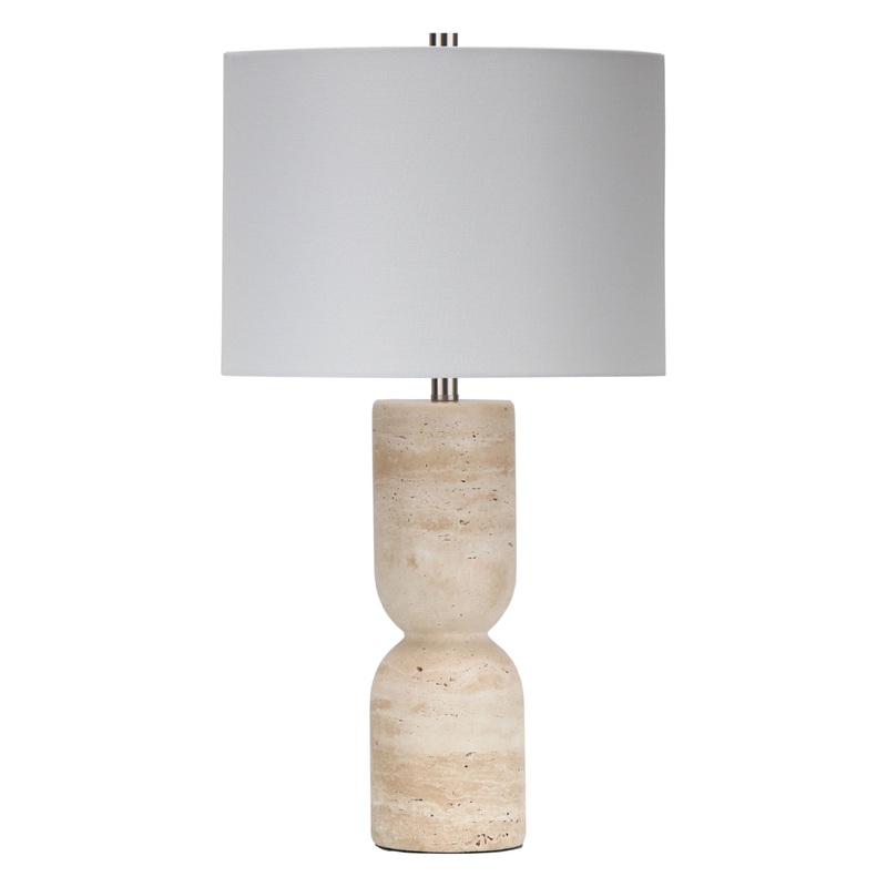 Amalfi 25″H Travertine Table Lamp Natural