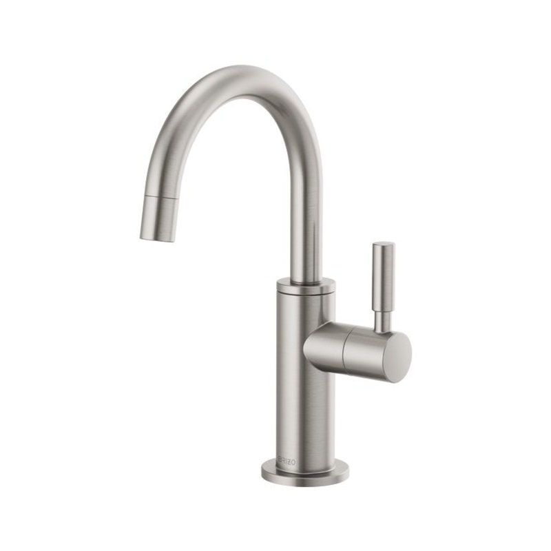 Beverage Faucet Solna Cold Water 1 Lever ADA Brilliance Stainless Arc Spout 360 Degree Swivel