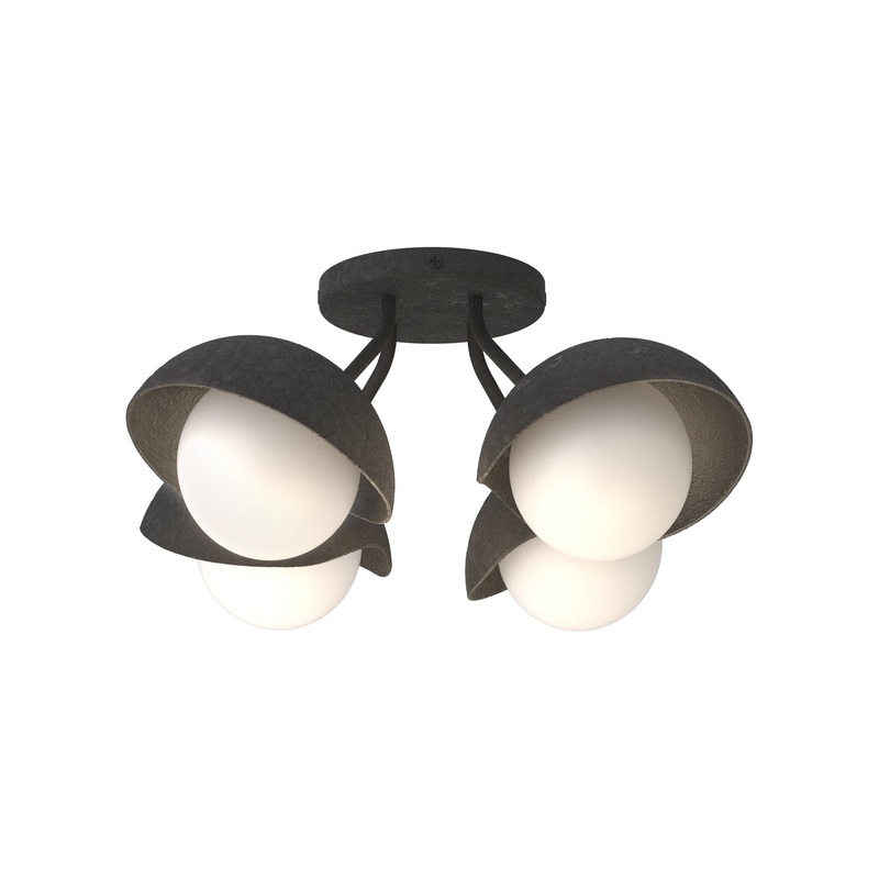 Brooklyn 4-Light Single Shade Semi-Flush Black Black