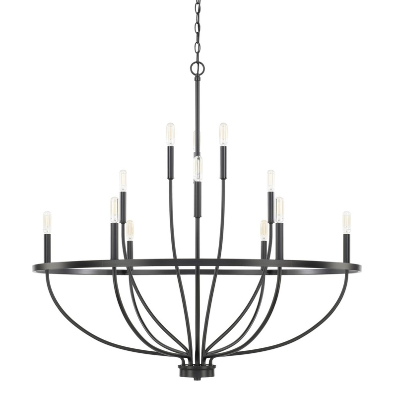 Capital Lighting 428501MB Greyson 12 Light Chandelier Matte Black