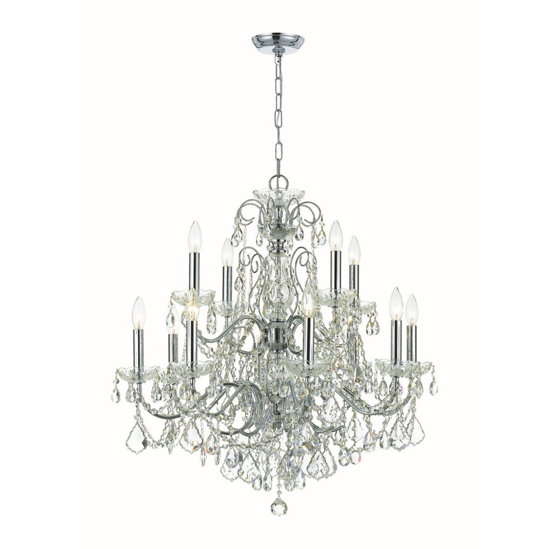 Crystorama 3228-CH-CL-I Imperial 12 Light Chandelier Polished Chrome