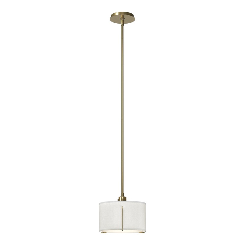 Exos Small Single Shade Pendant Modern Brass Natural Anna Shade (SF)