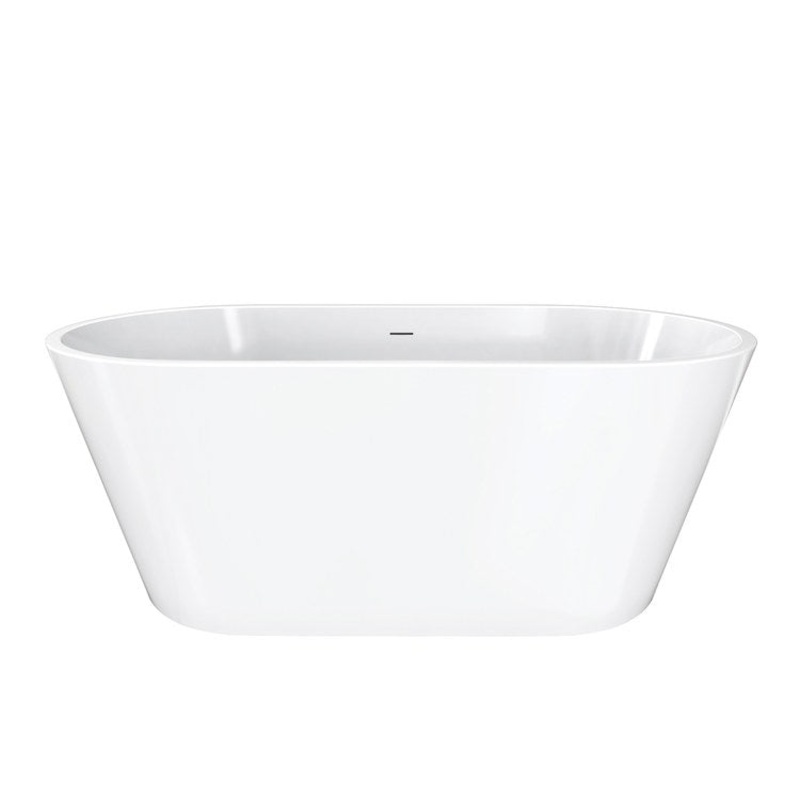 Freestanding Tub Chorale 60 x 30 Inch Soaker White with White Skirt Center Drain Oval