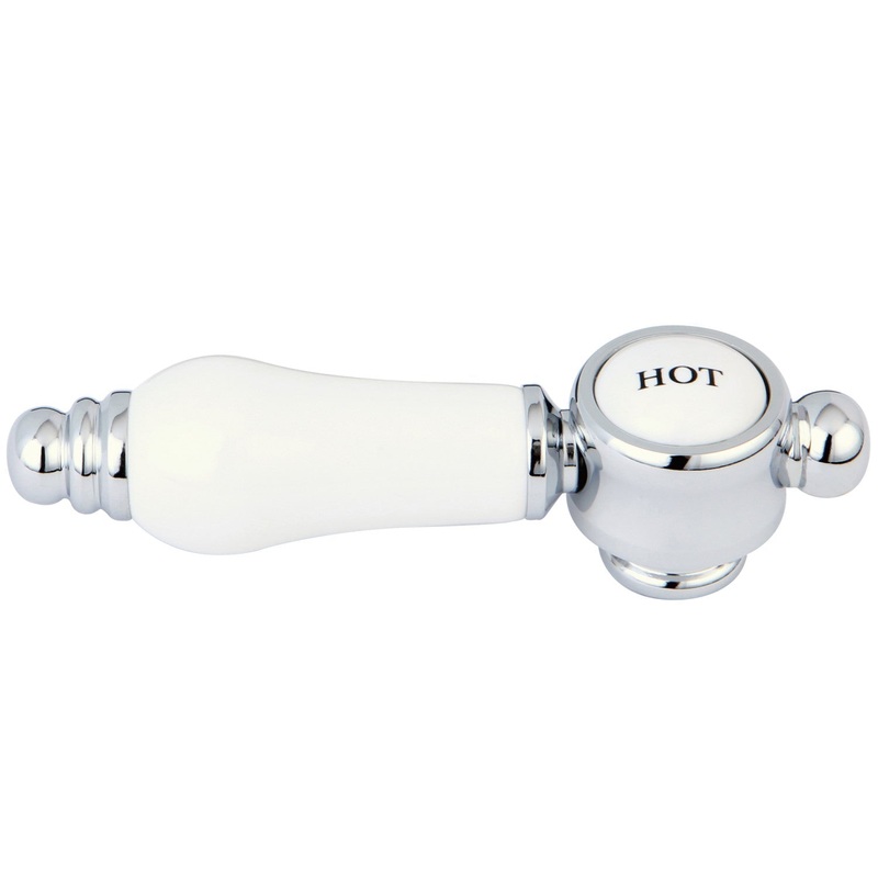 KSH7611BPLH Hot Porcelain Lever Handle, Polished Chrome