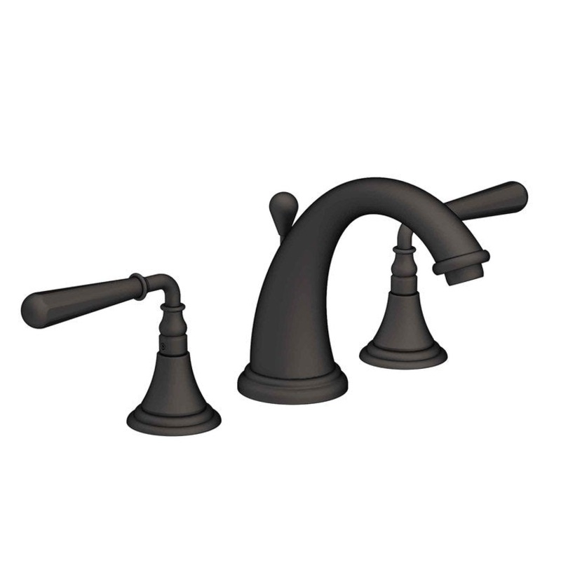 Lavatory Faucet Bevelle Widespread 8 to 20 Inch Spread 2 Lever ADA Flat Black 1.2 Gallons per Minute Brass Spout Height 4-1/8 Inch